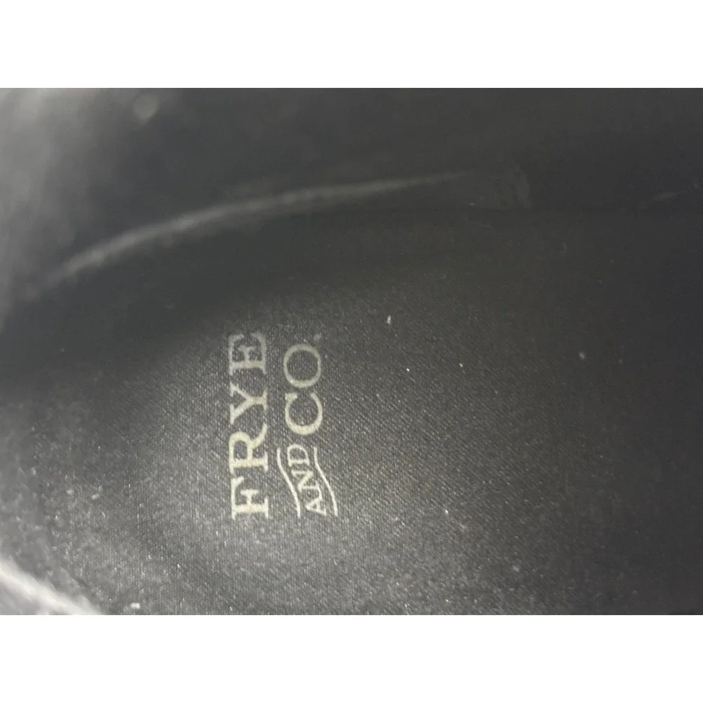 Frye & Co Italia Ankle Booties Women's 9M Black Leather Stacked Heel Luxe‎ Chic
